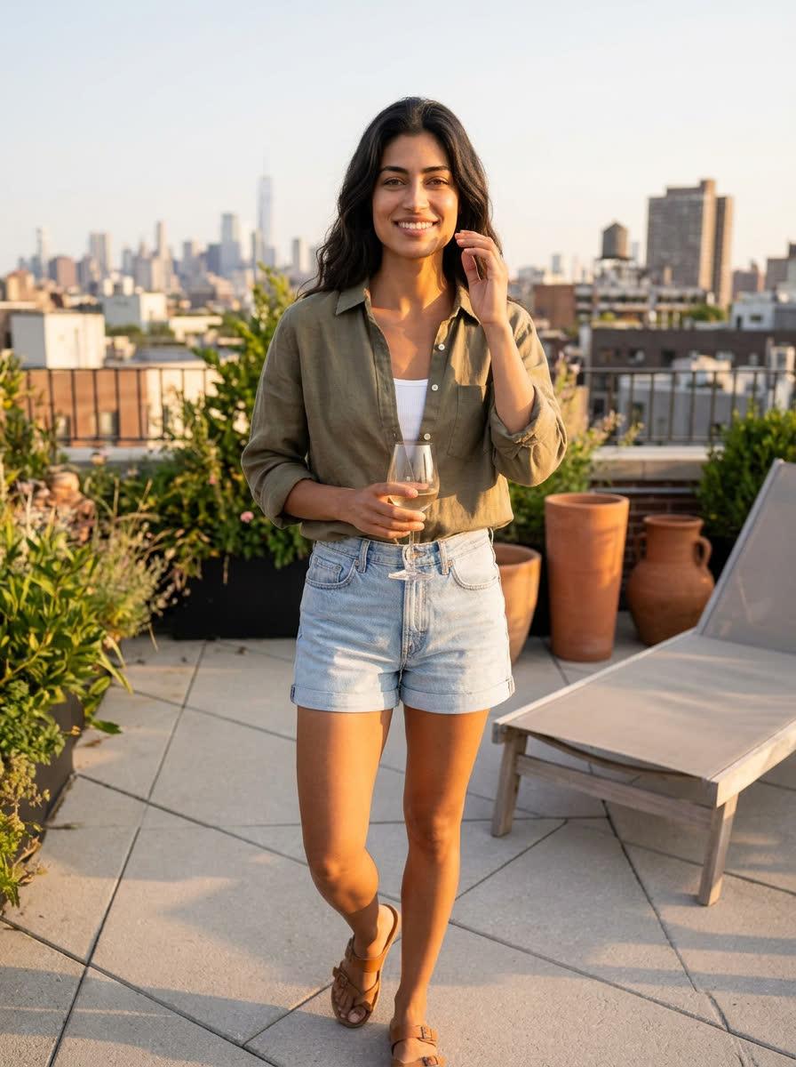Sofia on a rooftop terrace, the lifestyle the income pays for
